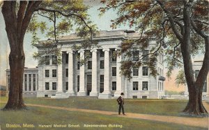 Boston Massachusetts c1910 Postcard Harvard medical School Admin Building