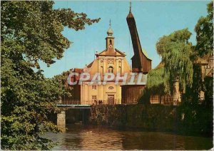 Modern Postcard Alter Kran und Kaufhaus