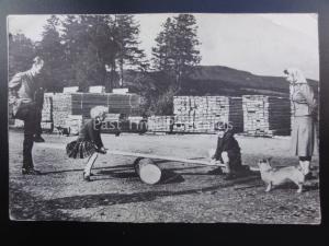 Royalty CHARLES & ANNE Play on Seesaw in Wood yard ROYAL FAMILY AT BALMORAL