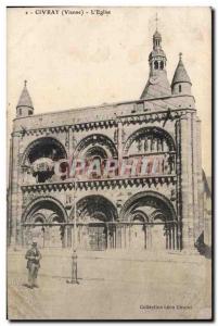 Civray - The Church - Old Postcard
