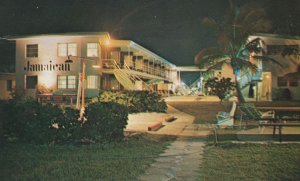 Jamaican Motel at Night Florida USA Postcard