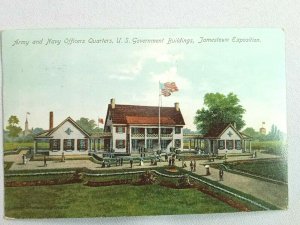 Vintage Postcard Army & Navy Officers Quarters US Government Buildings Jamestown