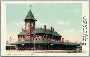 NASHUA NH RAILROAD STATION RAILWAY TRAIN DEPOT ANTIQUE POSTCARD