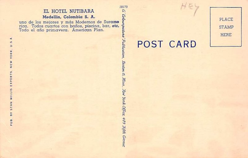 Hotel Nutibara Medellin Columbia Unused 