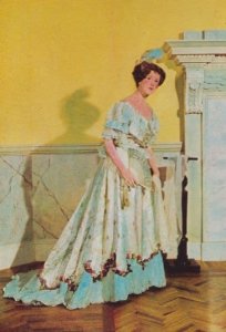 Ball Gown Of Brocaded Satin Assembly Rooms Bath Fashion Postcard