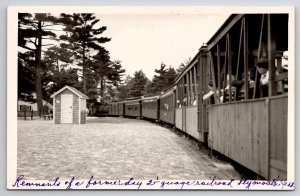 RPPC Remnants Of Former Day Guage Railroad Plymouth MA Amusement Postcard W22