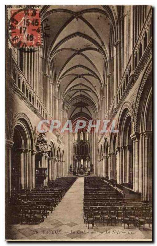 Old Postcard Bayeux Cathedral