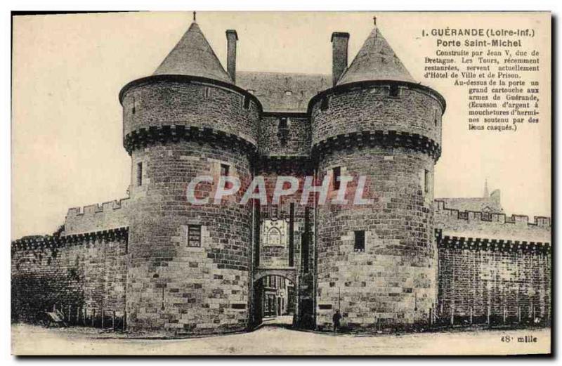 Postcard Old Prison Guerande St. Michael's Gate