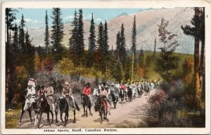 Indian Sports Banff AB Alberta Canadian Rockies Indigenous Unused Postcard G40