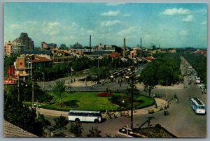 Postcard Shanghai China c1970s Chaochiapang Old Buses Cars