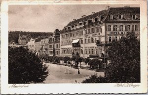 Czech Republic Marienbad Hotel Klinger Vintage Postcard C065