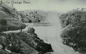 C.1920's Tuolumne River Dam La Grange, CA Monochrome Postcard P103