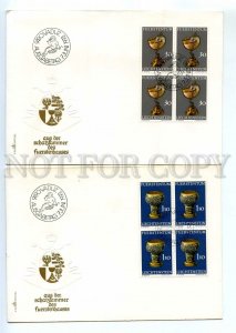 440651 Liechtenstein 1973 year set of FDC cups block of four stamps