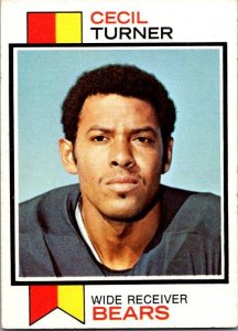 1973 Topps Football Card Cecil Turner Chicago Bears sk2570