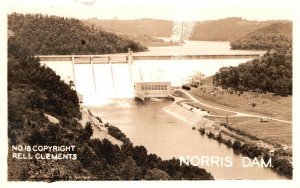 Vintage Postcard 1945 Rell Clements Norris Dam Norris Lake Tennessee TN RPPC