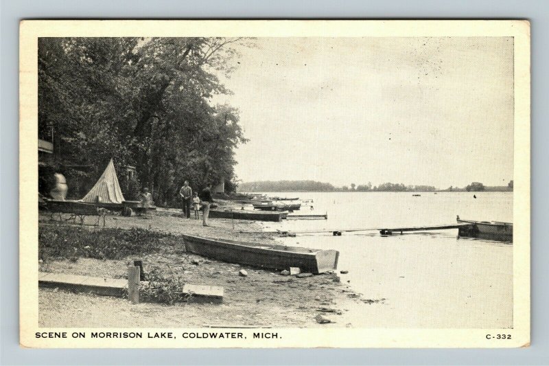 Coldwater MI-Michigan, Scene On Morrison Lake, Chrome c1936 Postcard