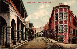 Postcard Spring Street in Eureka Springs, Arkansas