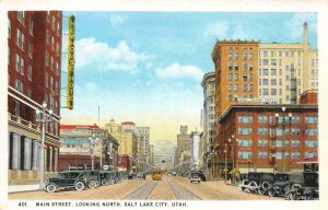 Newhouse Hotel SALT LAKE CITY Utah Main Street Scene c1920s Vintage Postcard