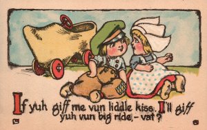 Vintage Postcard 1910's If You Give Me One Little Kiss I'll Give You 1 Big Ride