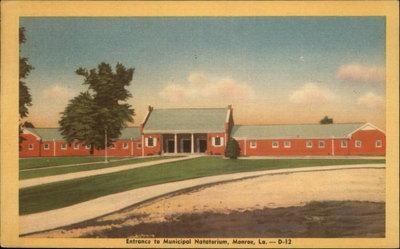 Monroe LA Municipal Natatorium Entrance Postcard