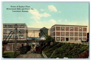 1913 Home Zephyr Flour Bowersock Mills Power Exterior Lawrence Kansas Postcard