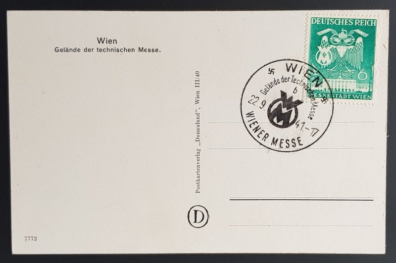 German Empire Third 3rd Reich Original Card Wein Energy Fair 1938