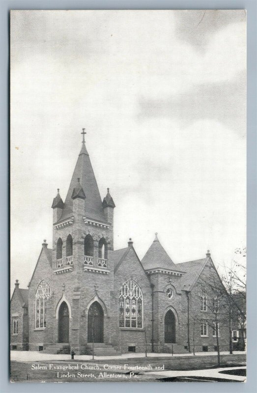 ALLENTOWN PA SALEM EVANGELICAL CHURCH ANTIQUE POSTCARD 