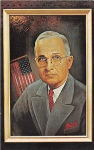 HARRY S. TRUMAN 33rd President Painting Morris Katz 1966 Vintage Postcard