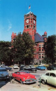 Bryan OH Williams County Court House Old Cars Buick Postcard