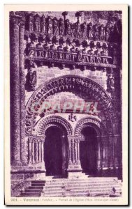 Postcard Old Vouvant Portal & # 39eglise