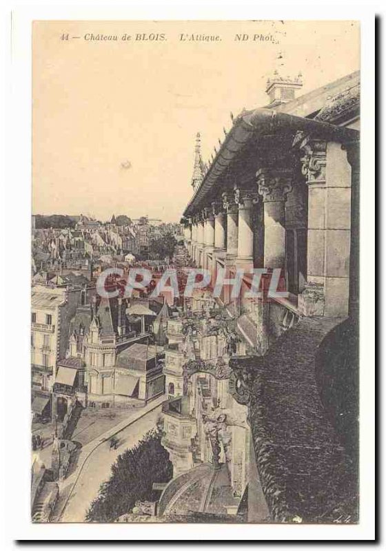 Blois Old Postcard Chateau de Blois L & # 39attique
