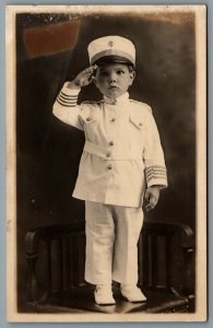 Postcard RPPC c1917 United States Studio Photo of Child Sailor Raymond Gerrety?