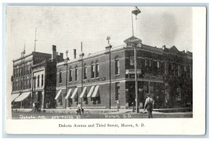 Dakota Avenue And Third Street First National Bank Huron South Dakota Postcard