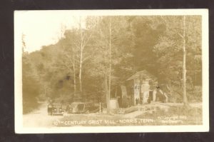 RPPC NORRIS TENNESSEE OLD GRIST MILL VINTAGE CARS REAL PHOTO POSTCARD