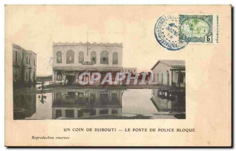 CPA Cote des Somalis Djibouti Le poste de police bloque