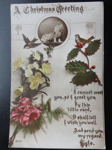 A Christmas Greeting 'I cannot meet you so I greet you.....' RP Old Postcard