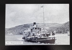 Vintage P.S. Kingswear Castle Paddle Steamer Postcard River Dart, Devon Unposted