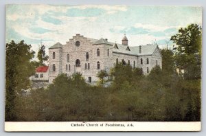 Pocahontas Arkansas~St Paul's Catholic Church in Trees~c1910 Postcard