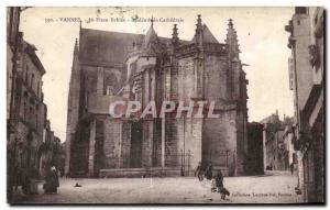 Old Postcard Vannes Place Brulee Apse of the Cathedral