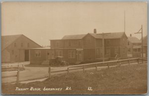 SAKONNET RI TEARNEY BLOCK ANTIQUE REAL PHOTO POSTCARD RPPC