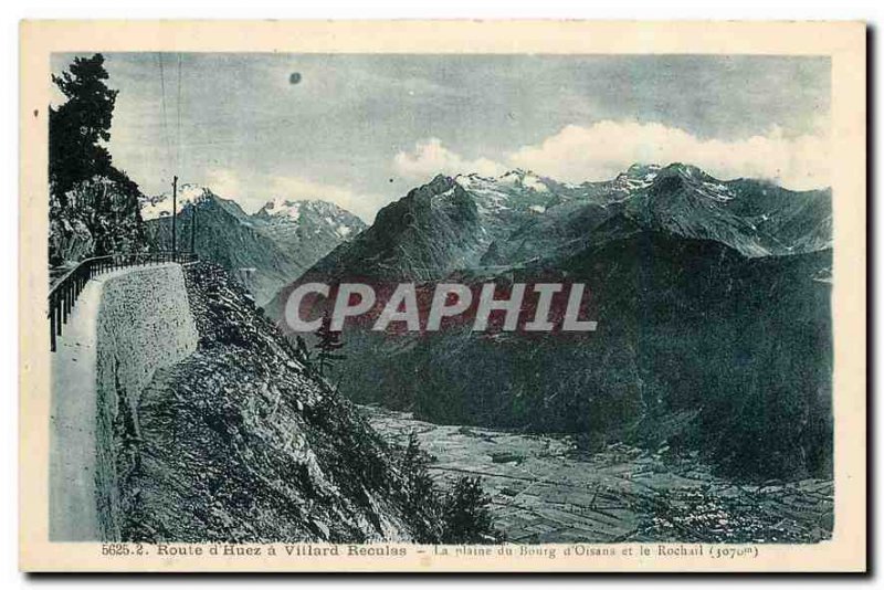 Old Postcard Route d'Huez Villard-Reculas has the flat market town of Oisans ...