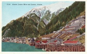 Vintage Postcard Alaska Juneau Maine and Juneau Alaska Cliff Residences Building