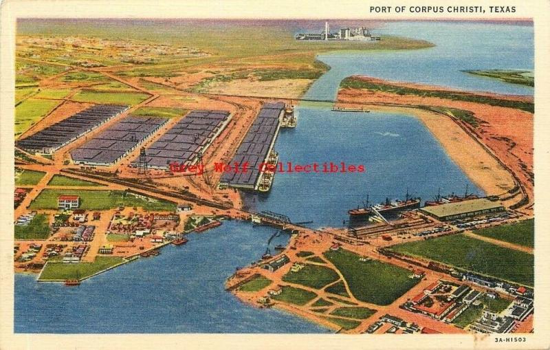 TX, Corpus Christi, Texas, Port, Curteich