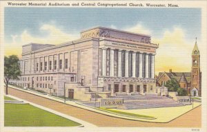 Massachusetts Worcester Memorial Auditorium and Central Congregational Church...