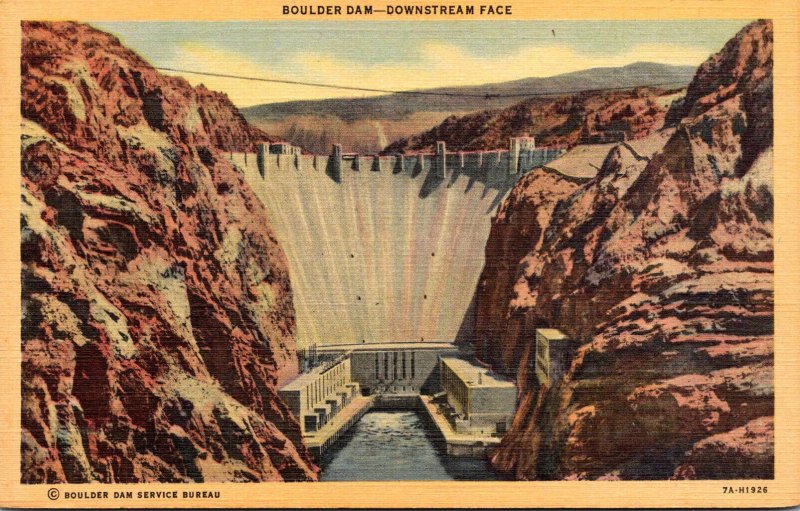 Nevada Boulder Dam Downstream Face Curteich