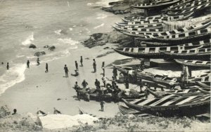 ghana, TEMA, View of Fishing Harbour, Boats (1960s) RPPC