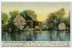 Old Red Mill Riverhead Long Island New York 1907c postcard