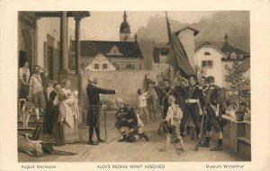 Switzerland patriotic fine art August Weckesser Aloys says goodbye postcard