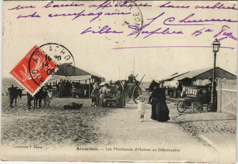 CPA ARCACHON-Les Marchands d'Huitres au Débarcadere (27720)