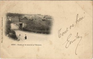 CPA MÉRU - Entrée par la route de La VILLENEUVE (130574)